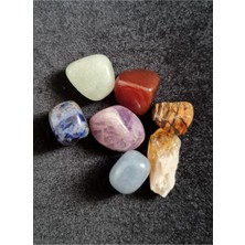 Çakra Taşı 7 Adet, Doğal 7 Çakra Taşı, Meditasyon Çakra Taşı Seti 7 Farklı Tambur Doğal Taş