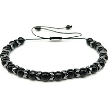 Oniks Hematit Doğaltaş Bileklik