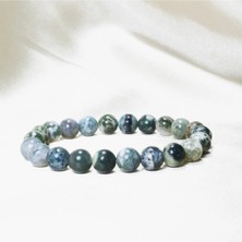 Yosunlu Akik Premium Doğal Taş Bileklik