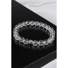 8 mm Doğaltaş Kristal Kuvars Taşı Bileklik (Netlik Denge ve Arınma Taşı)