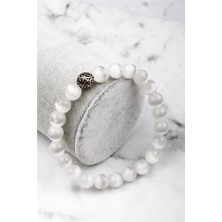 8 mm Doğal Selenit Taşlı Bileklik (Şifa Taşı)