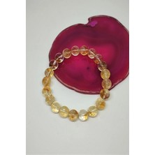 Sertifikalı 8 mm Sitrin Doğaltaş Bileklik