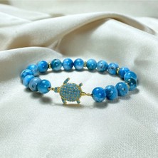 Apatit Taşı Bileklik | Altın Kaplamalı Özel Tasarım