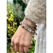 Sertifikalı Kan Taşı Rodokrozit Pembe Kuvars Lal Ametist Kaplan Gözü 8 mm Doğal Taş Bileklik