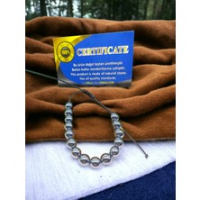 Terahertsz Aaa Kalite Makremeli Doğal Taş Bileklik (Sertifikalı)(Dumanlı-Golden Quartsz)