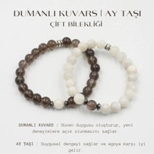 Çift Bilekliği | Doğaltaş Çift Bilekliği | Ay Taşı ve Dumanlı Kuvars