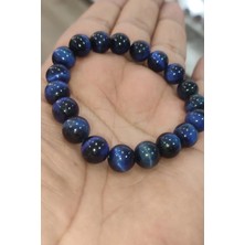 Mavi Kaplangözü 10 mm Natural Doğaltaş Bileklik