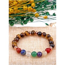Akik Dönüşümlü Sitrin Ametist Kaplan Gözü Aventurin Lapis Kuvars Jasper Doğal Taş 8 mm B
