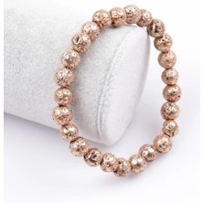 Lav Doğal Taş Rose Renkli Bileklik 8 mm Küre Kesim