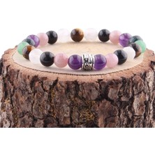 Ametist P.kuvars Obsidyen Ay Taşı Kaplan Gözü Aventurin Kan Taşı 8 mm Doğal Taş Bileklik