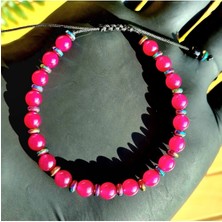 Yakut Doğal Taş Bileklik ( Taş Çapı: 5.1mm ) (El Yapımı Tasarım Ürünler)