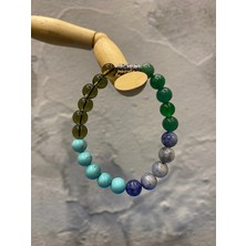 Stres Azaltıcı Bileklik - ( Dumanlı Kuvars, Turkuaz, Sodalit ve Yeşim Taşı )