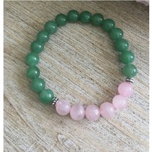 Aventurin ve Rose Kuvars Kadın/erkek Modern Bileklik