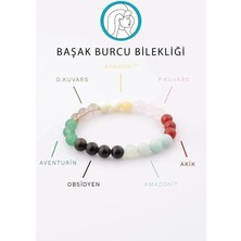 Başak Burcu Taşlarından Oluşan Doğal Taş Bileklik 8 mm Küre Kesim