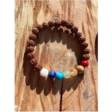 7 Çakra Tasarım Bileklilk(Rudraksha,selenit,apatit,lapis,aventurin,sitrin,jasper,varisit)