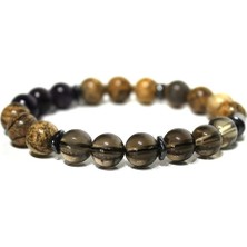 Dumanlı Kuvars Jasper Ametist Doğaltaş Bileklik