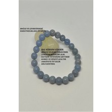 Sertifikalı Gerçek 8 mm Melek Taşı (Anjelit, Angelit) Doğaltaş Bileklik