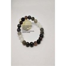 Sertifikalı 8 mm Dumanlı Kuvars, Larvakit, Labradorit, Ay Taşı Doğaltaş Bileklik