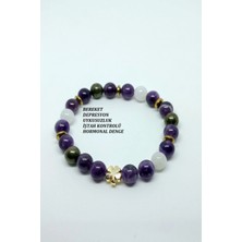 Sertifikalı Depresyon,uykusuzluk,iştah Kontrolü (Ametist, Pirit, Ay Taşı,hematit), Doğaltaş Bileklik