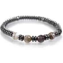 Hematit Botswana Akik Tasarım Bileklik