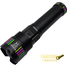 farissu GS-15250 110W 11000 Lümen Profesyonel Şarjlı El Feneri - 2 Km Menzilli Zoomlu Powerbank Özellikli
