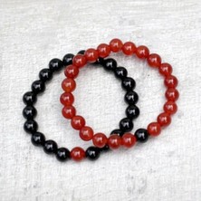 Akik & Obsidyen Doğal Taş Bileklik 8mm