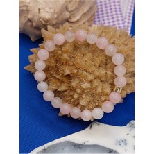 Pembe Kuvars Doğal Taş Bileklik