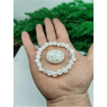 Necef Taşı 8mm Doğal Taş Bileklik Necef (Tumble) Tımbıl Taşı Hediye (Sertifikalı) Dağ Kristalı