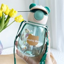 İsmiyle Al Yaramaz Ayıcık Su Matarası - 500ML Bpa Free, Çocuk Matarası, Ipli Taşıma Kayışlı Okul ve