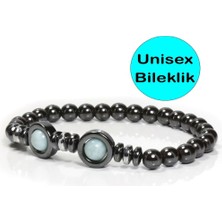 Ilgın Doğal Taş Takı Atlantis Taşı Larimar & Güçlü Hematit Kombinasyonu | Özel Tasarım Doğal Taş Bileklik