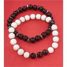 Bay&bayan  Onix & Cam Araları Hematit Doğaltaş  Bileklik (231307)