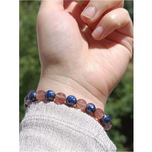 His ve Zultanit Taşlarından Oluşan Tasarım Doğal Taş Bileklik 925 Ayar Gümüş Aparatlı