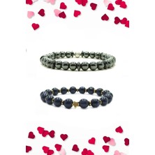 Hematit ve Yıldız Aksesuarlı Yıldız Taşı Sevgili Bilekliği Helsinki