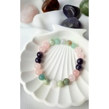 Kadın Dişil Eneji Doğal Taş Bileklik Ay Taşı ,amazonit, Ametist, Pembe Kuvars