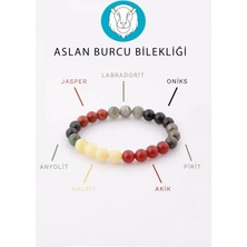Aslan Burcu Taşlarından Oluşan Doğal Taş Bileklik 8 mm Küre Kesim - Burç Bilekliği