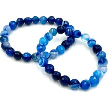 Mavi Akik Doğal Taş Bilezik