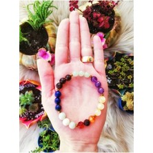 Başak Burcu Doğaltaş Bileklik Ametist,akik,aventurin, Lapis Lazuli, Dumanlı Kuvars, Sitrin, Amazonit