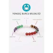 Yengeç Burcu Taşlarından Oluşan Doğal Taş Bileklik 8 mm Küre Kesim - Burç Bilekliği