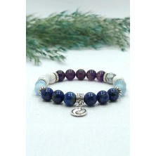 Lapis Lazuli ve Havlit Karma Doğal Taş Kadın Bileklik Helsinki