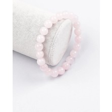 8 mm Doğaltaş Pembe Kuvars Taşı Bileklik (Sevgi Taşı)
