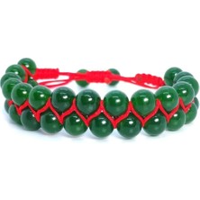 Yeşim Taşı Çift Sıra Örme Bileklik