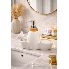 Yzhome Porselen Bambulu Sıvı Sabunluk Fırça Sünger Hediyeli