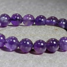 Sertifikalı Ametist Doğal Taş Bileklik 8 mm