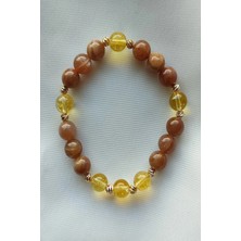 Sertifikalı Güneş Taşı, Sitrin Doğaltaş Bileklik