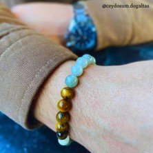 Kaplan Gözü - Labradorit - Sitrin Muhteşem 3'lü Doğal Taş Bileklik 8 M