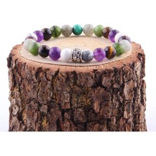 Özel Tasarım 8 mm Bileklik Havlit Ametist Kaplan Gözü -Yeşim Labrodorit -Lal