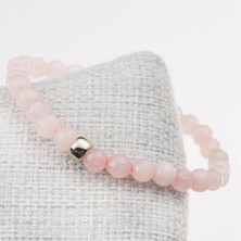 Pembe Kuvars Taşı Bileklik Faset Kesim-6 mm