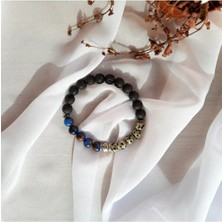 Murano Kuvars Dalmaçyalı Jasper Lav Taşı Doğal Taş Bileklik