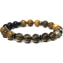 Dumanlı Kuvars Jasper Ametist Doğaltaş Bileklik