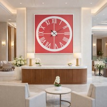 Noya Lighting Saat - Duvar Saati - Bordo Saat - Cam Yüzeyli Saat - Çerçeveli Saat - 100CM*100CM